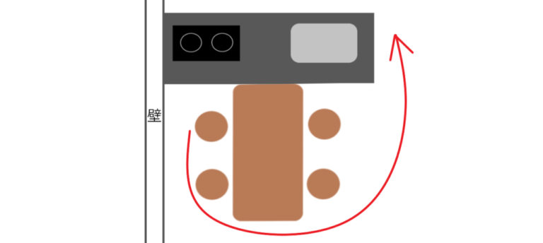 キッチンと横並びのダイニングってどう?メリットとデメリットを紹介。間に通路のある我が家の場合。 - クエムブログ